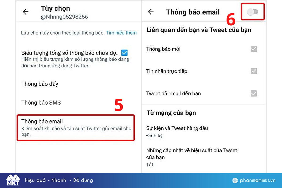 Chọn "Thông Báo" trên điện thoại